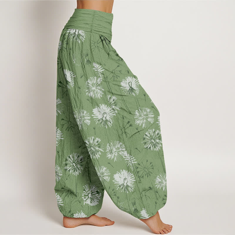 Buddha Stones Pure Cotton Dandelion Burst Pattern Women's Elastic Waist Harem Pants - image 10