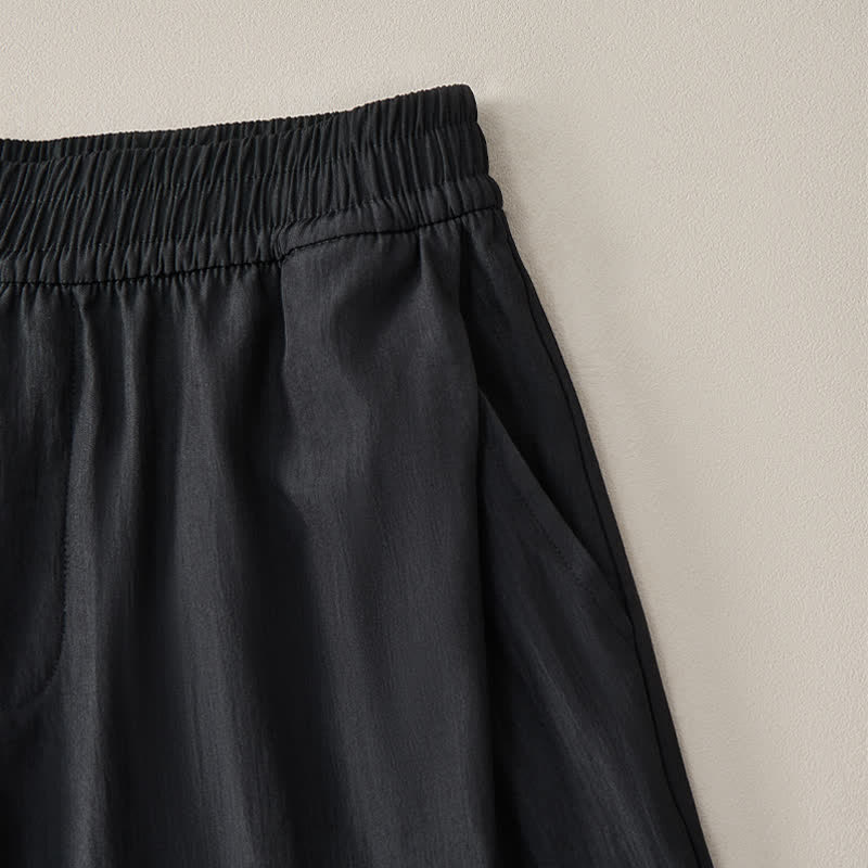 Buddha Stones Summer Casual Minimalist Drawstring Elastic Waist Solid Men's Shorts With Pocket - image 12