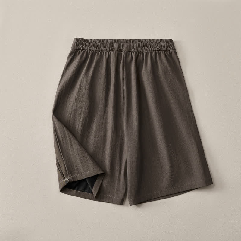 Buddha Stones Summer Casual Minimalist Drawstring Elastic Waist Solid Men's Shorts With Pocket - image 19