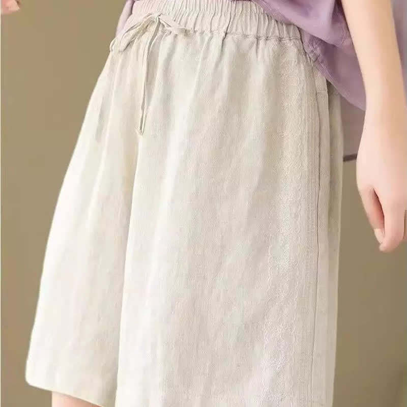 Buddha Stones Summer Casual Drawstring Solid Women's Shorts With Pocket - image 23