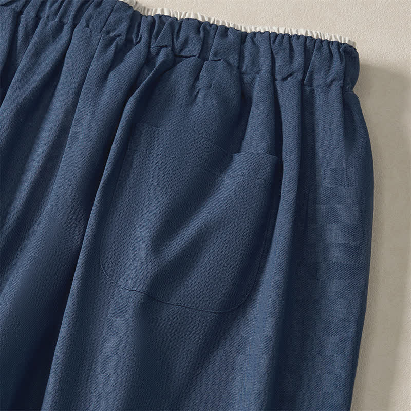 Buddha Stones Summer Casual Minimalist Drawstring Solid Cropped Pants Women's Harem Pants With Pocket - image 3