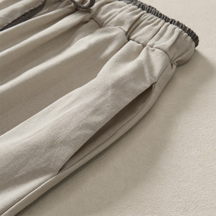 Buddha Stones Summer Casual Minimalist Drawstring Solid Cropped Pants Women's Harem Pants With Pocket - image 17