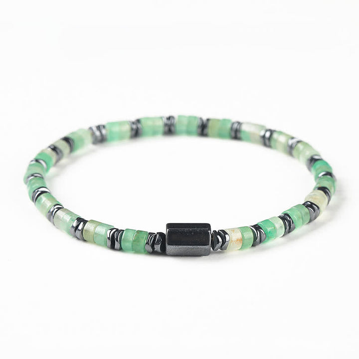 Buddha Stones Sodalite Hematite Grounding Cube Spacer Bracelet - Green Aventurine(Luck ♥ Opportunity)(Wrist Circumference: 16-17cm) - image 2