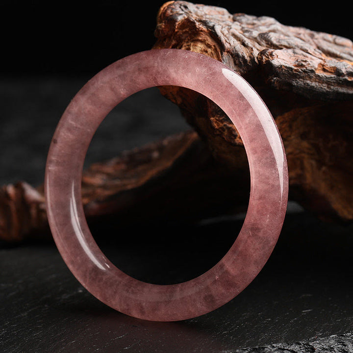 Buddha Stones Natural Strawberry Quartz Love Healing Bracelet Bangle - image 2