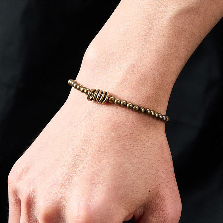 Buddha Stones 4mm Small Beads Brass Healing Bracelet - image 4