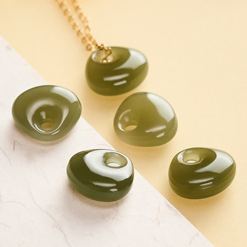 Buddha Stones Jade Child Lock Luck Mini Pendant Necklace - image 8