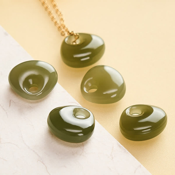 Buddha Stones Jade Child Lock Luck Mini Pendant Necklace - image 8