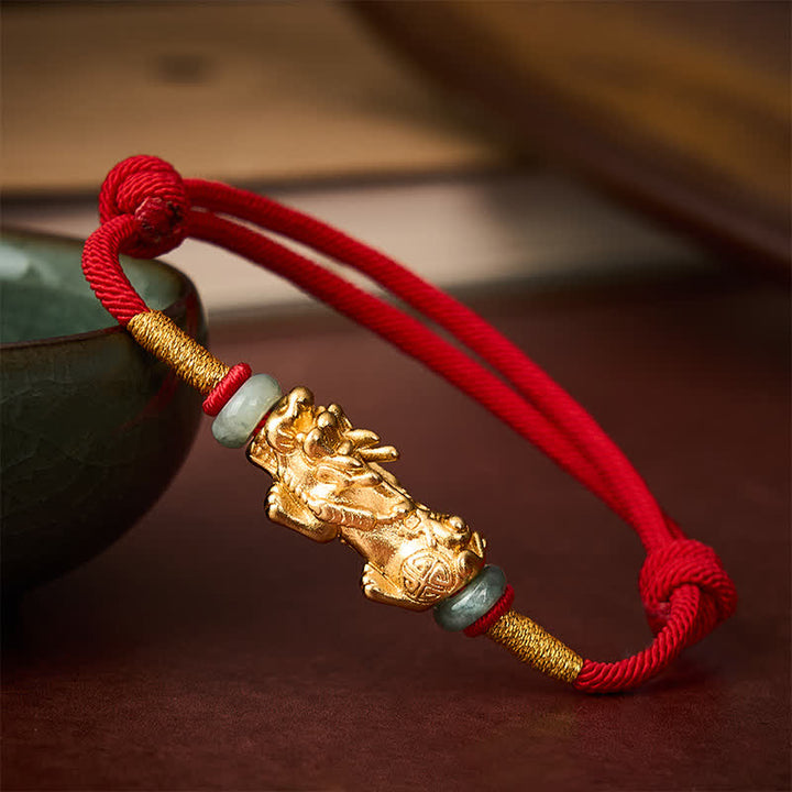 Buddha Stones Copper Pi Xiu Wealth Red String Bracelet - Red String(Protection♥Luck) - image 0