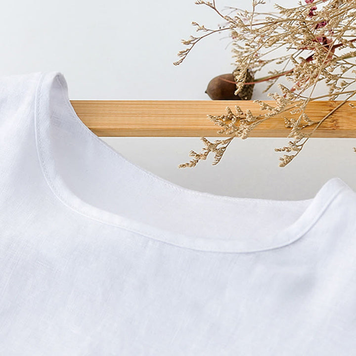 Buddha Stones Summer Casual Minimalist Solid Crew Neck Men's Short Sleeve T-Shirts With Patch Pocket - image 10