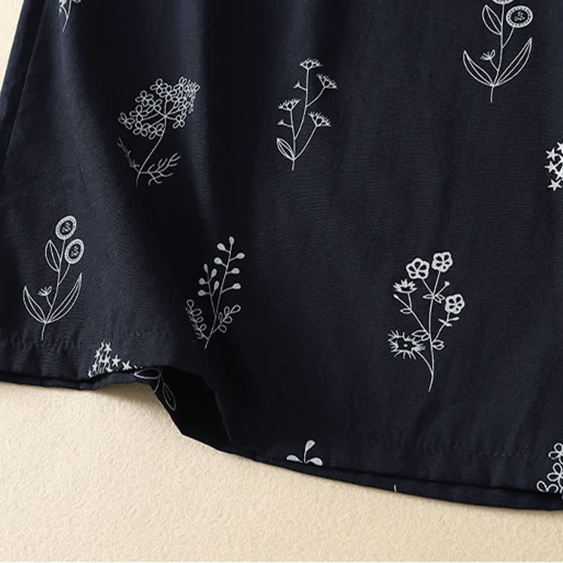 Buddha Stones Summer Casual Vintage Drawstring Floral Ankle Pants Women's Wide Leg Pants With Pocket - image 3