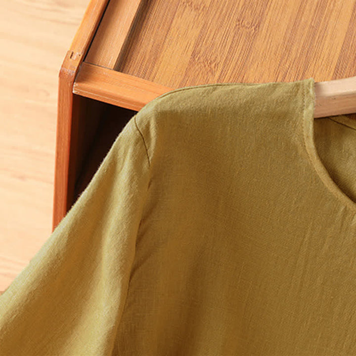 Buddha Stones Summer Casual Minimalist Solid Flared Hem Women's Short Sleeve T-Shirts - image 4