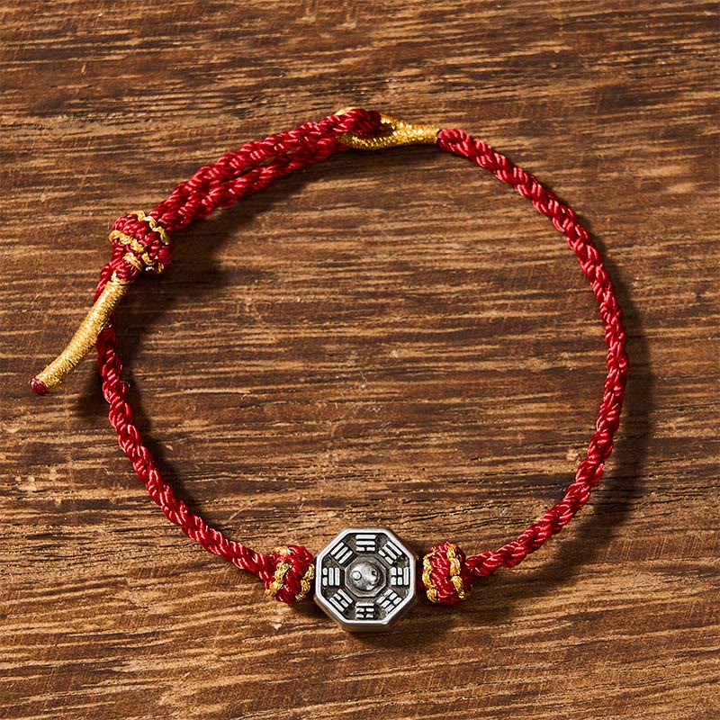 Buddha Stones Hand-Woven Red String Bagua Protection Adjustable Bracelet - image 1