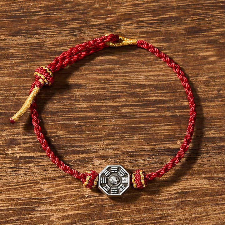 Buddha Stones Hand-Woven Red String Bagua Protection Adjustable Bracelet - image 1