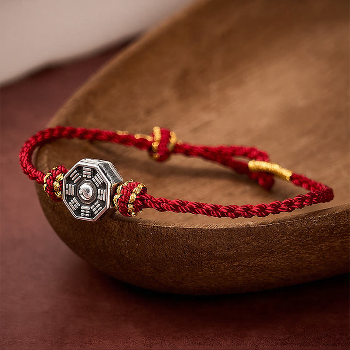 Buddha Stones Hand-Woven Red String Bagua Protection Adjustable Bracelet - Red String(Protection♥Luck) - image 0
