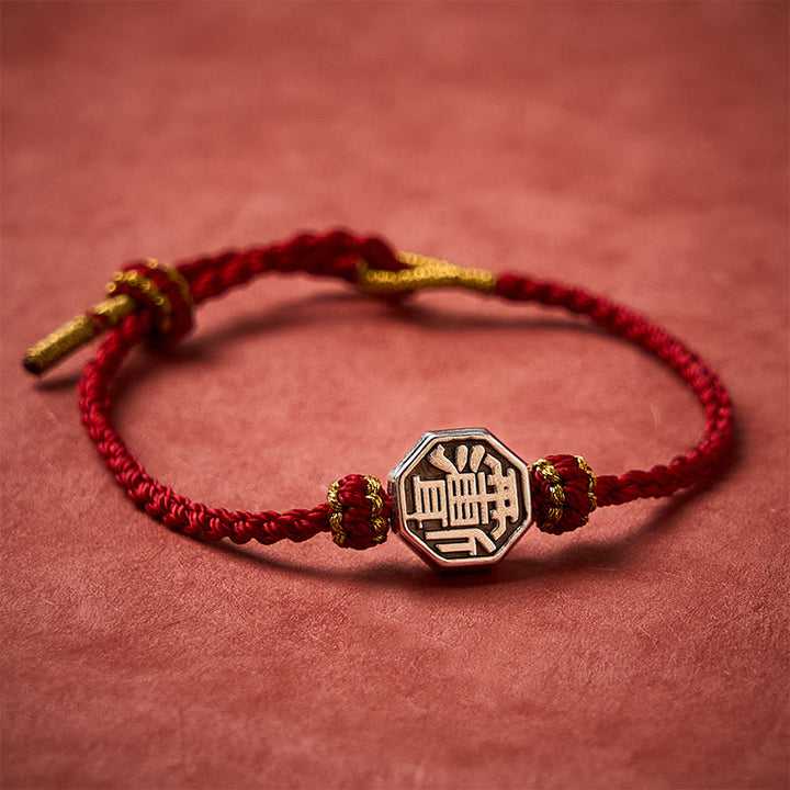 Buddha Stones Hand-Woven Red String Bagua Protection Adjustable Bracelet - image 4