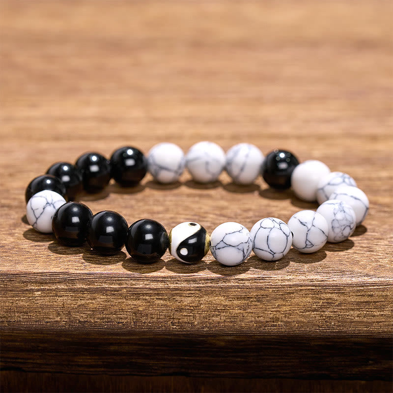 Buddha Stones Copper Yin Yang Balance Tibetan Round Bracelet - image 9