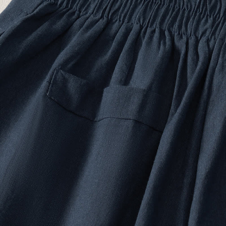 Buddha Stones Summer Minimalist Elegant Button-Up Solid Zipper Design Cropped Pants Women's Straight Leg Pants With Pockets - image 4