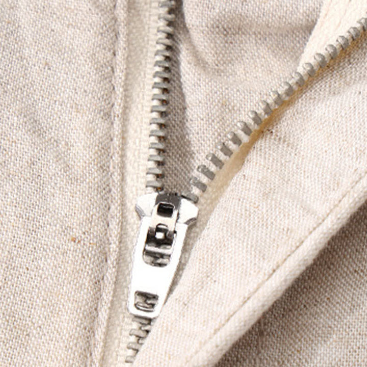 Buddha Stones Summer Casual Minimalist Solid Zipper Design Men's Shorts With Pockets - image 7