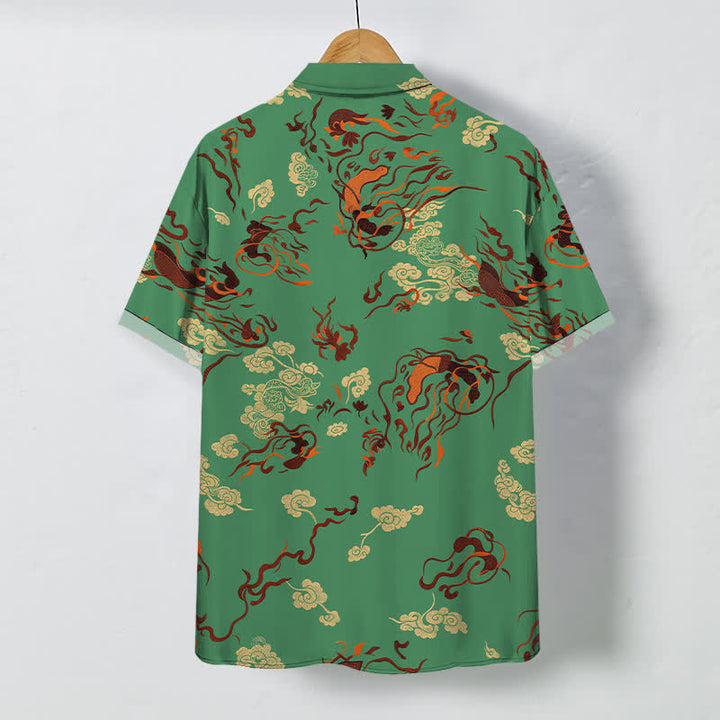 Buddha Stones Abstract Earthtone Swirl Pattern Buttons Breathable Men's Short Sleeve Shirt - image 8