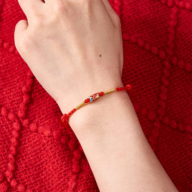 Buddha Stones Hand-Woven Red String Luck Koi Fish Adjustable Copper Charm Bracelet - image 4