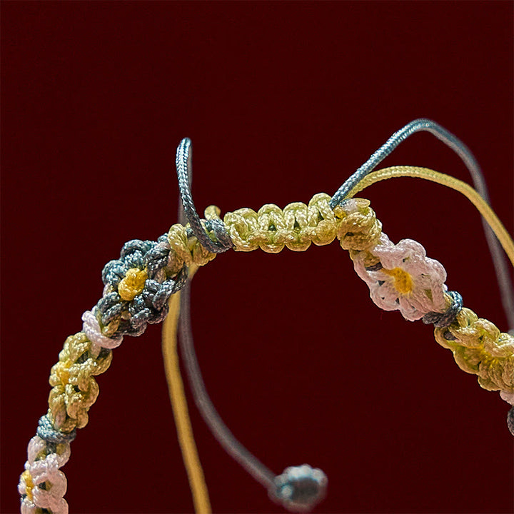 Buddha Stones Hand Woven Pastel Daisy Gradient String Bracelet - image 6