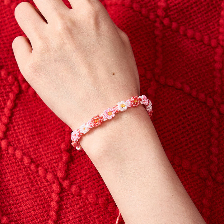 Buddha Stones Hand Woven Pastel Daisy Gradient String Bracelet - image 11