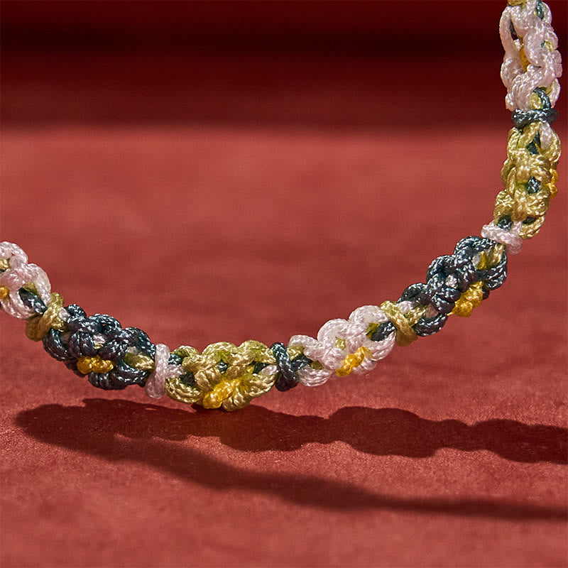 Buddha Stones Hand Woven Pastel Daisy Gradient String Bracelet - image 7