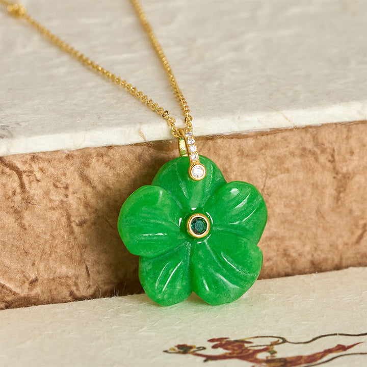Buddha Stones Natural Green Aventurine Five Petal Flower Positivity Necklace - image 10