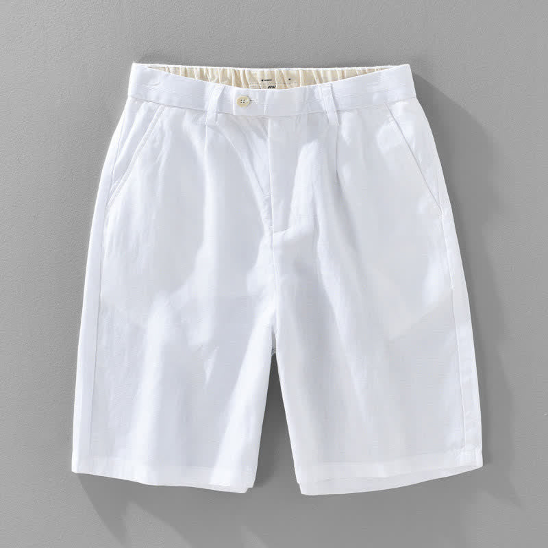 Buddha Stones Summer Casual Minimalist Button-Up Zipper Solid Men's Shorts With Pockets - White - US/UK/AU46，EU56 (5XL) - image 16