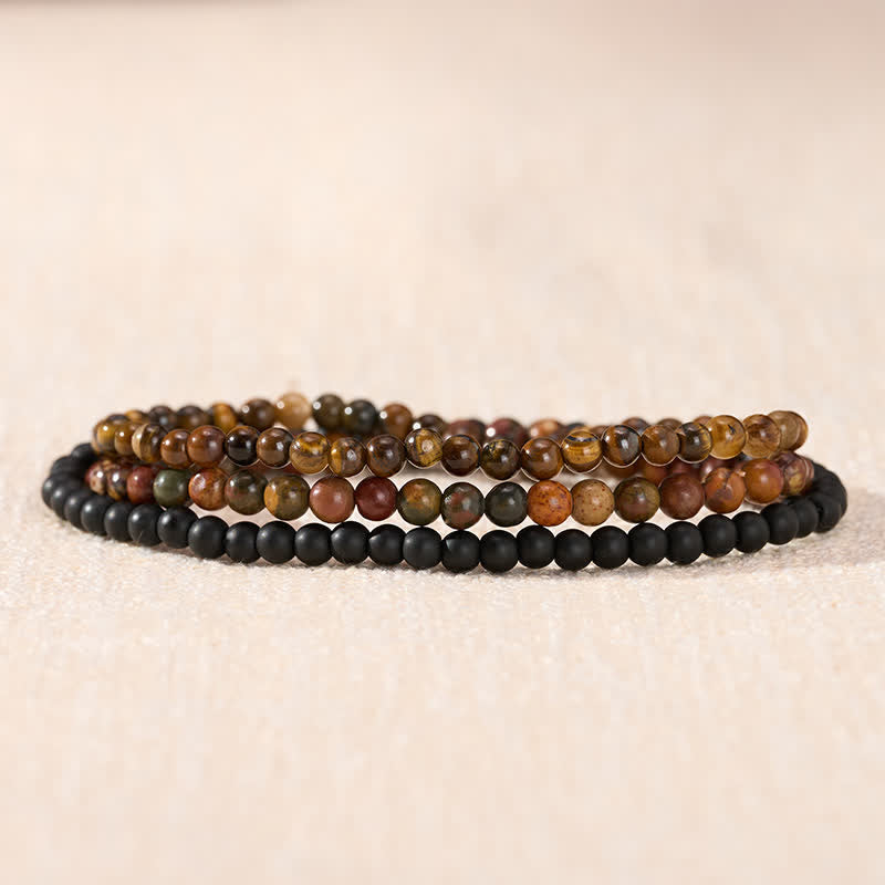 Buddha Stones 3pcs "Embrace Your Inner Fortress" Red Turquoise Minimalist Bracelet Includes Gift Message Card - image 2