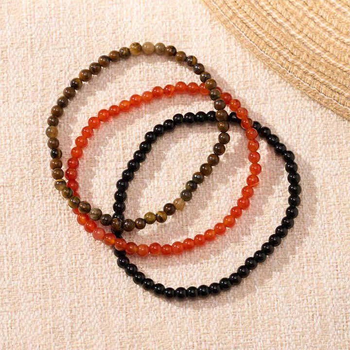 Buddha Stones 3pcs "Ignite Your Vital Current" Red Agate Purification Bracelet Includes Gift Message Card - image 1