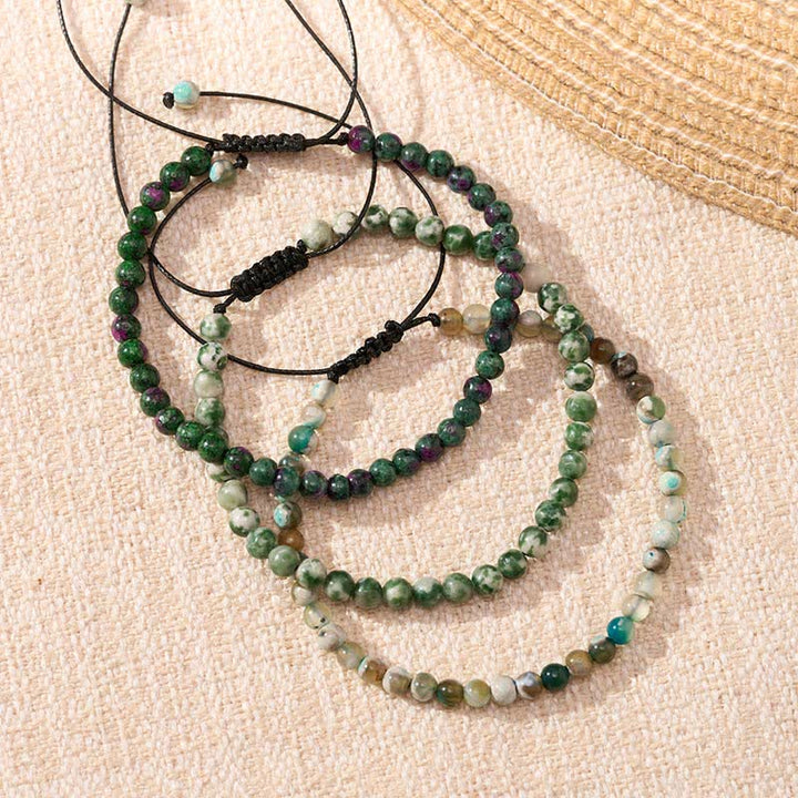 Buddha Stones 3pcs "Purify Your Everyday Aura" Fire Agate Balance Bracelet Includes Gift Message Card - image 1