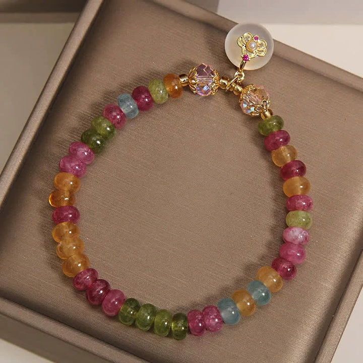 Buddha Stones Natural Multicolor Tourmaline Chalcedony Wisdom Bracelet - image 8