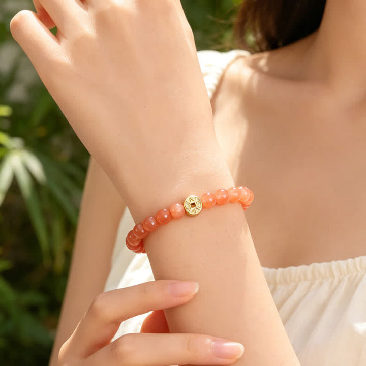 Buddha Stones Tiger Eye Natural Stone Fu Character Copper Coins Happiness Bracelet - image 27