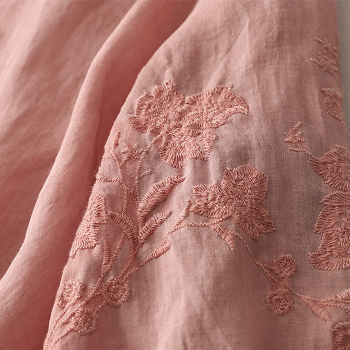 Buddha Stones Embroidery Button-down Women's Shirt - image 25