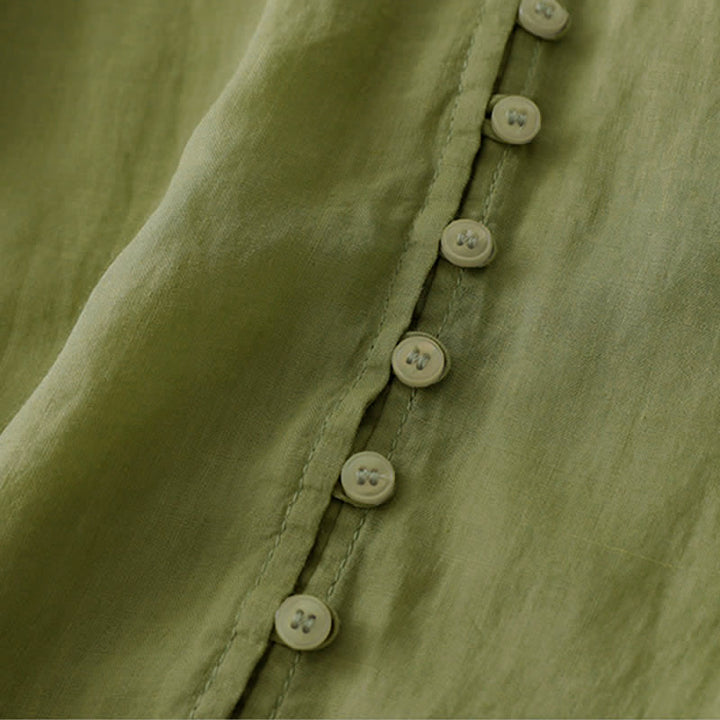 Buddha Stones Embroidery Button-down Women's Shirt - image 2