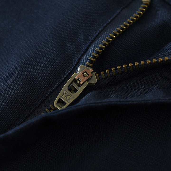 Buddha Stones Summer Casual Minimalist Wide Leg Solid Zipper Men's Shorts With Pocket - image 5