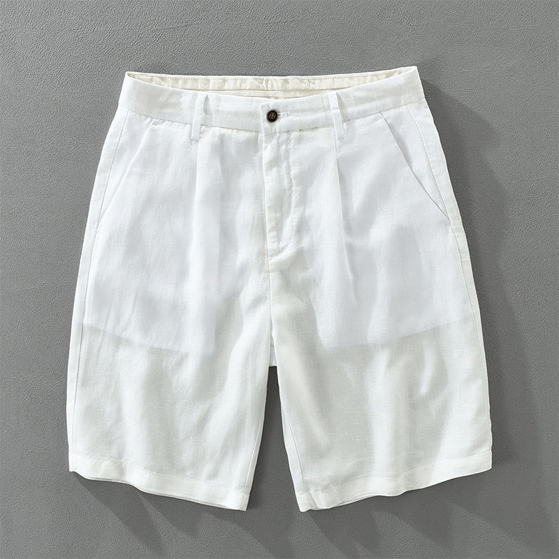 Buddha Stones Summer Casual Minimalist Wide Leg Solid Zipper Men's Shorts With Pocket - White - US/UK/AU42，EU52 (3XL) - image 9