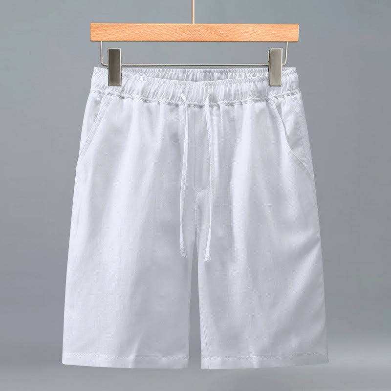 Buddha Stones Summer Casual Minimalist Drawstring Solid Men's Shorts With Pocket - White - US/UK/AU42，EU52 (3XL) - image 15
