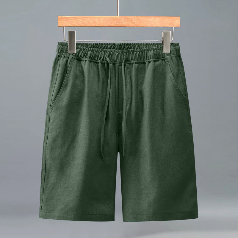 Buddha Stones Summer Casual Minimalist Drawstring Solid Men's Shorts With Pocket - ForestGreen - US/UK/AU42，EU52 (3XL) - image 14