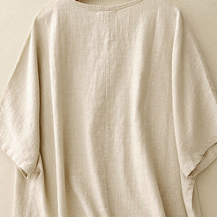 Buddha Stones Casual Plain  Women's Crew Neck Design Loose Half Sleeve T-shirt - image 3