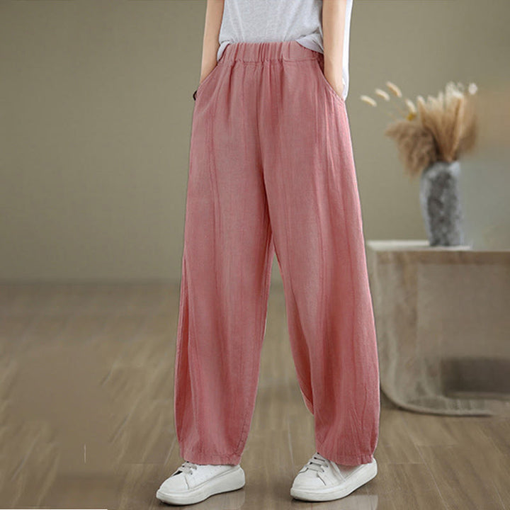 Buddha Stones Casual Plain Women'sHarem Pants With Pockets - Pink - US8-10，UK/AU12-14，EU40-42 (2XL) - image 19