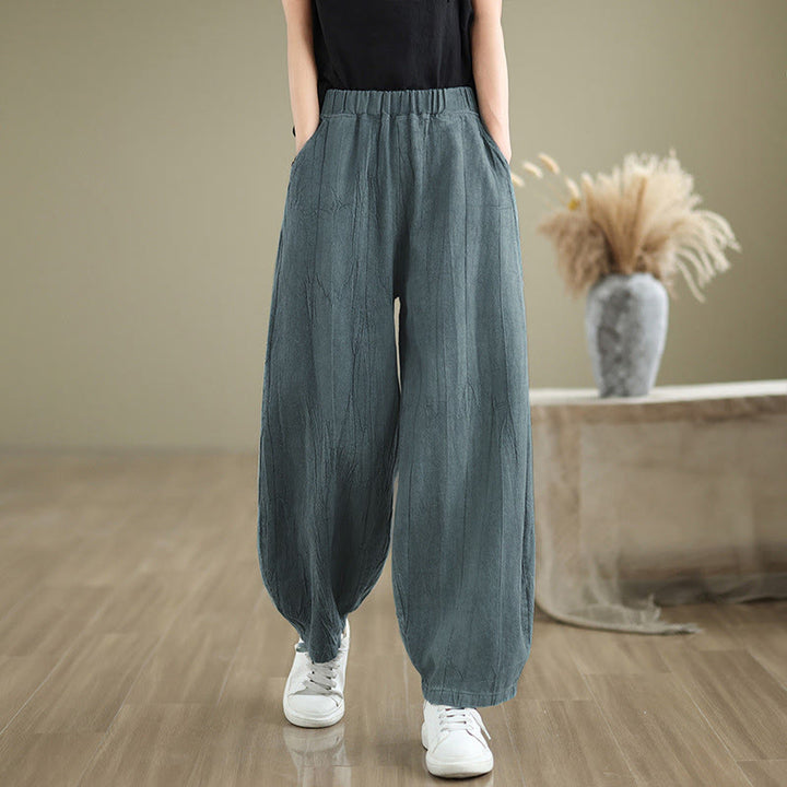 Buddha Stones Casual Plain Women'sHarem Pants With Pockets - CadetBlue - US8-10，UK/AU12-14，EU40-42 (2XL) - image 13