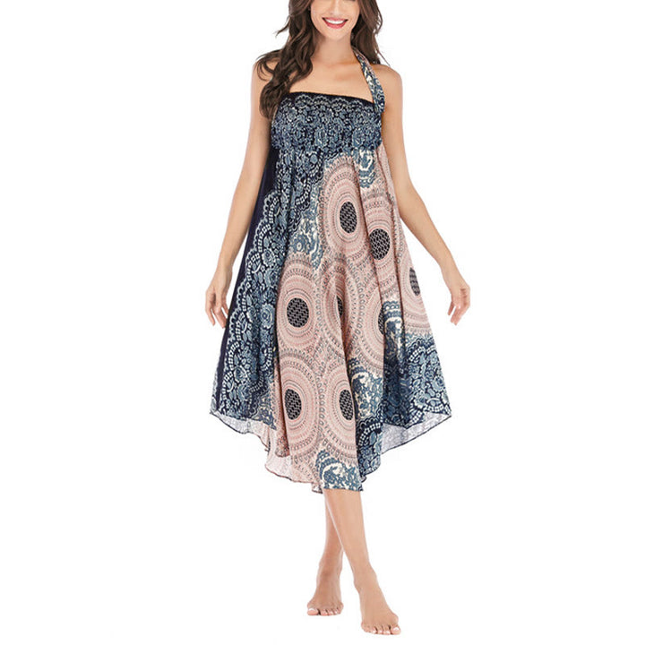 Buddha Stones Two Style Wear Bohemian Compass Rose Flower Lace-up Skirt Dress - image 31