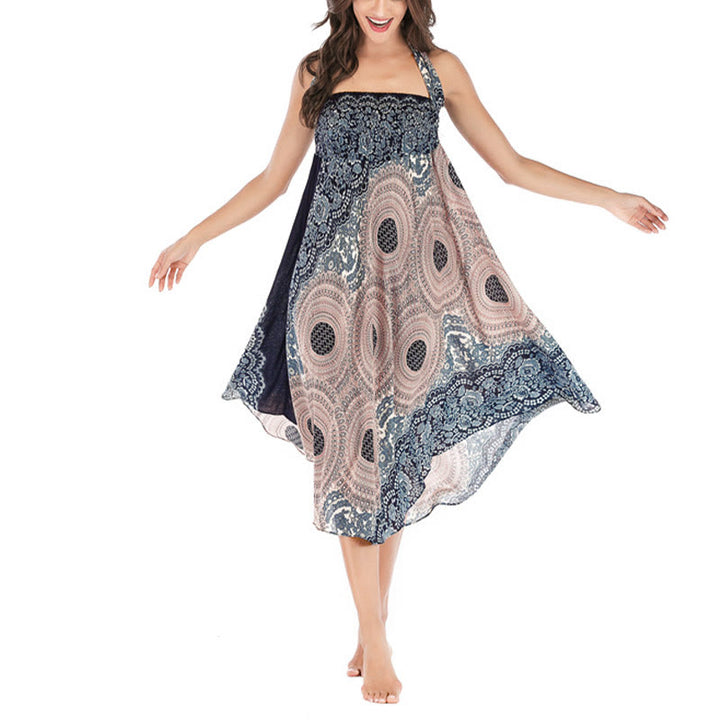 Buddha Stones Two Style Wear Bohemian Compass Rose Flower Lace-up Skirt Dress - image 28