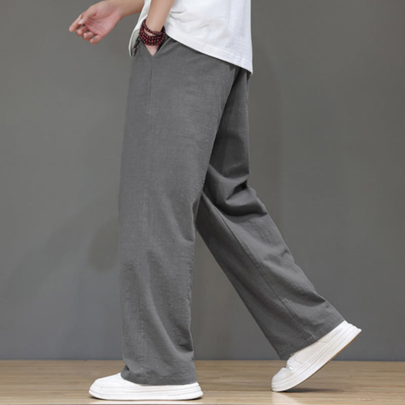 Buddha Stones Summer Men's Straight Leg Pants With Pockets - image 25