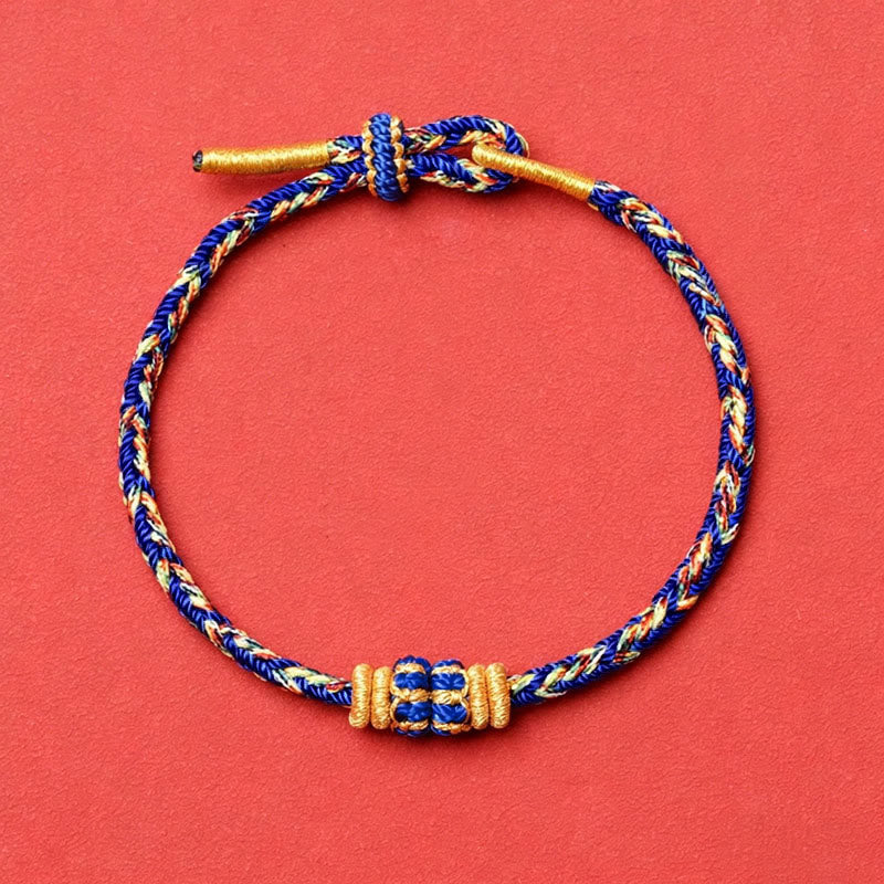 Buddha Stones Koi Fish Luck Hand-Woven String Bracelet - Blue Without Accessory - image 10