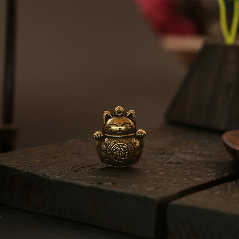 Buddha Stones Brass Lucky Cat Chinese Coin Wealth Keychains - image 17