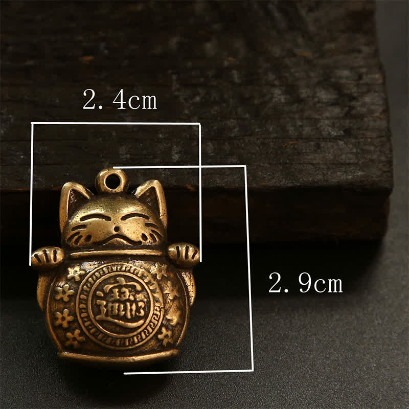 Buddha Stones Brass Lucky Cat Chinese Coin Wealth Keychains - image 20