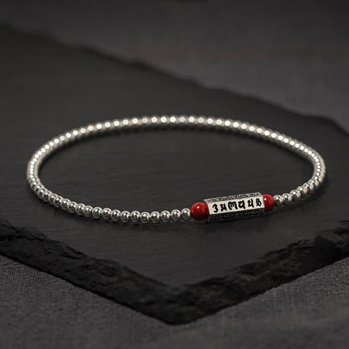 Buddha Stones Cinnabar Om Mani Padme Hum Wisdom Anklet Bracelet - image 2
